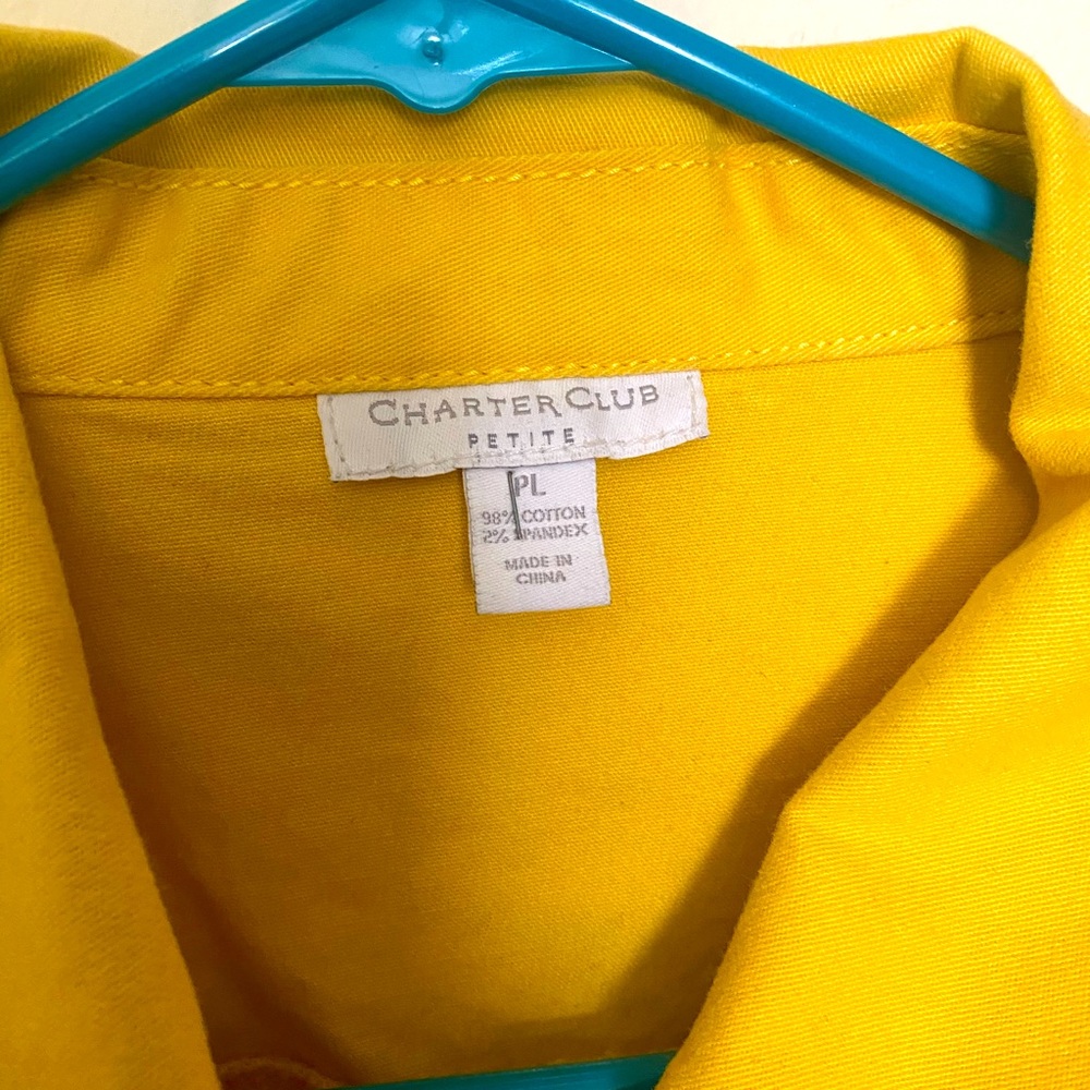 Bright yellow jean jacket